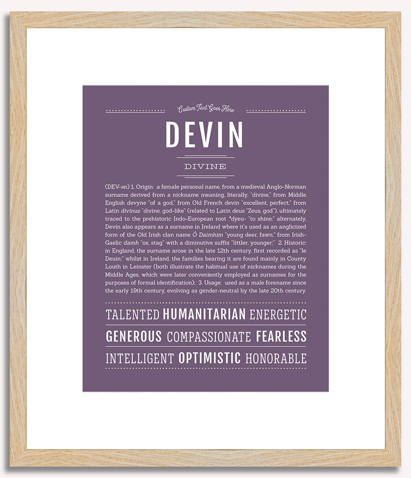 Devin (female) | Name Art Print