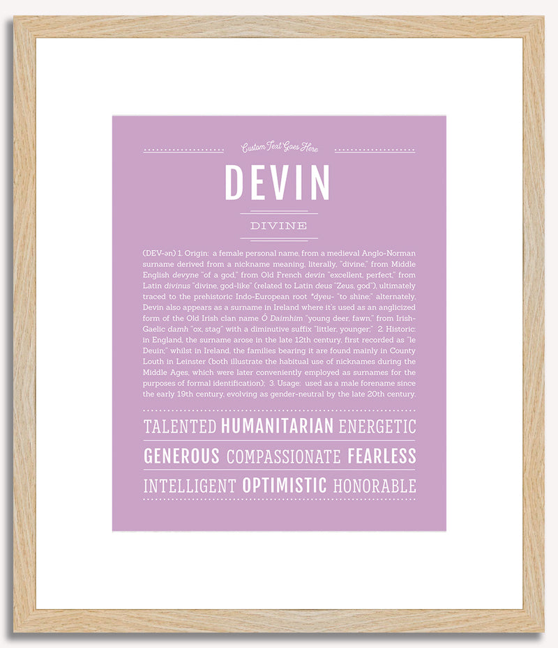 Devin (female) | Name Art Print