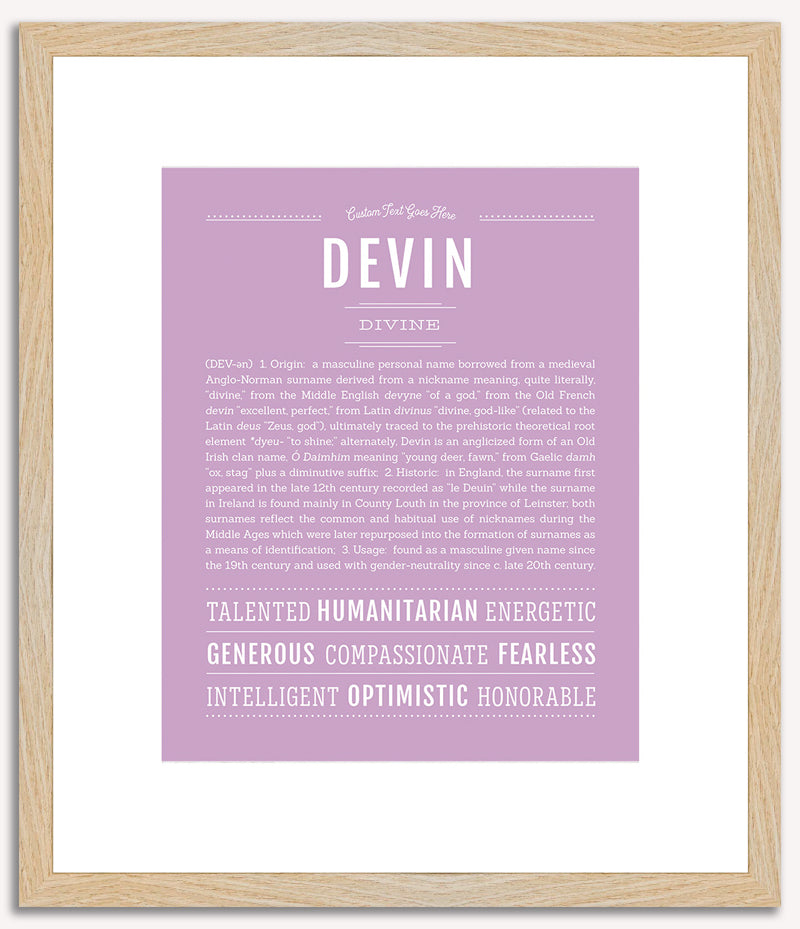 Devin (male) | Name Art Print