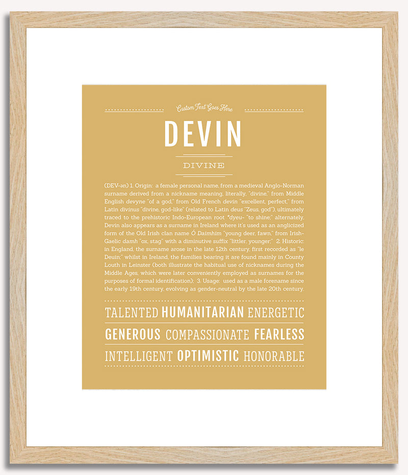 Devin (female) | Name Art Print