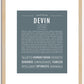 Devin (female) | Name Art Print