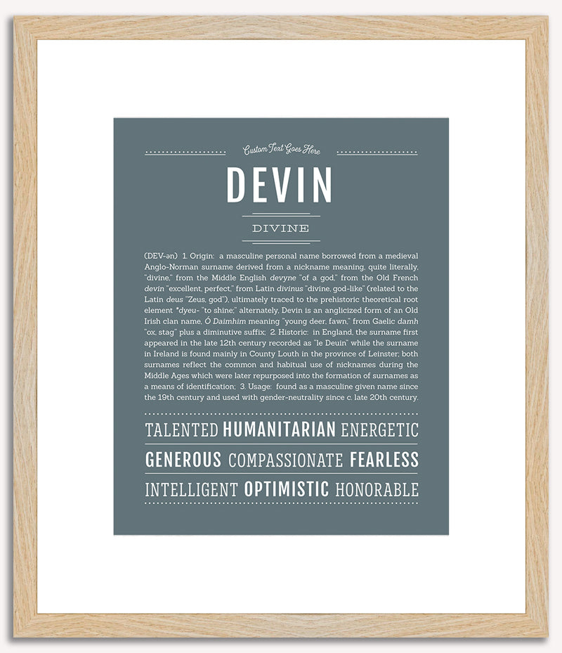 Devin (male) | Name Art Print