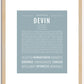 Devin (female) | Name Art Print