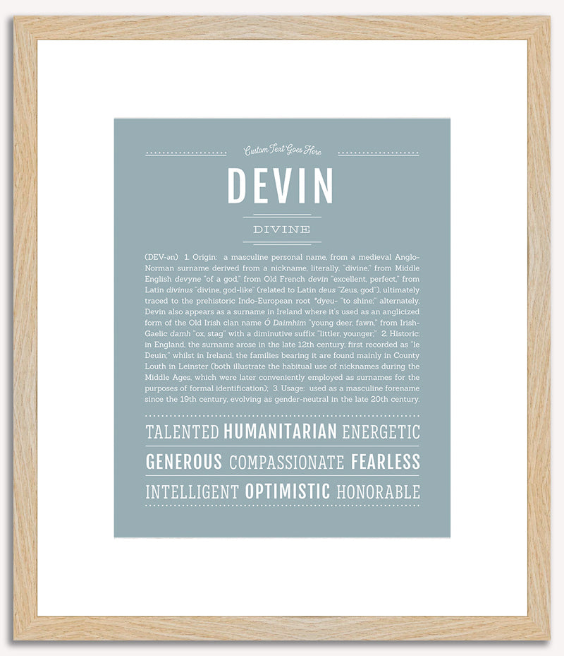 Devin (male) | Name Art Print