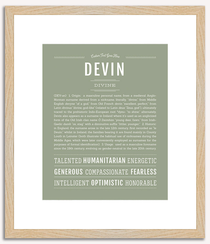 Devin (male) | Name Art Print