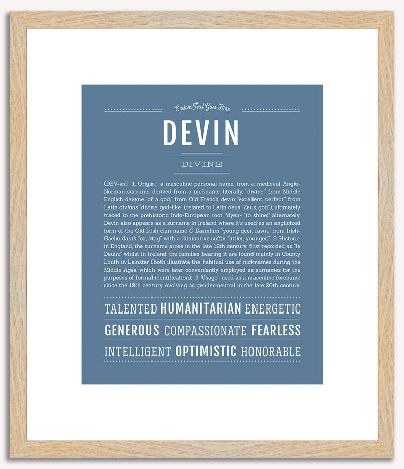 Devin (male) | Name Art Print