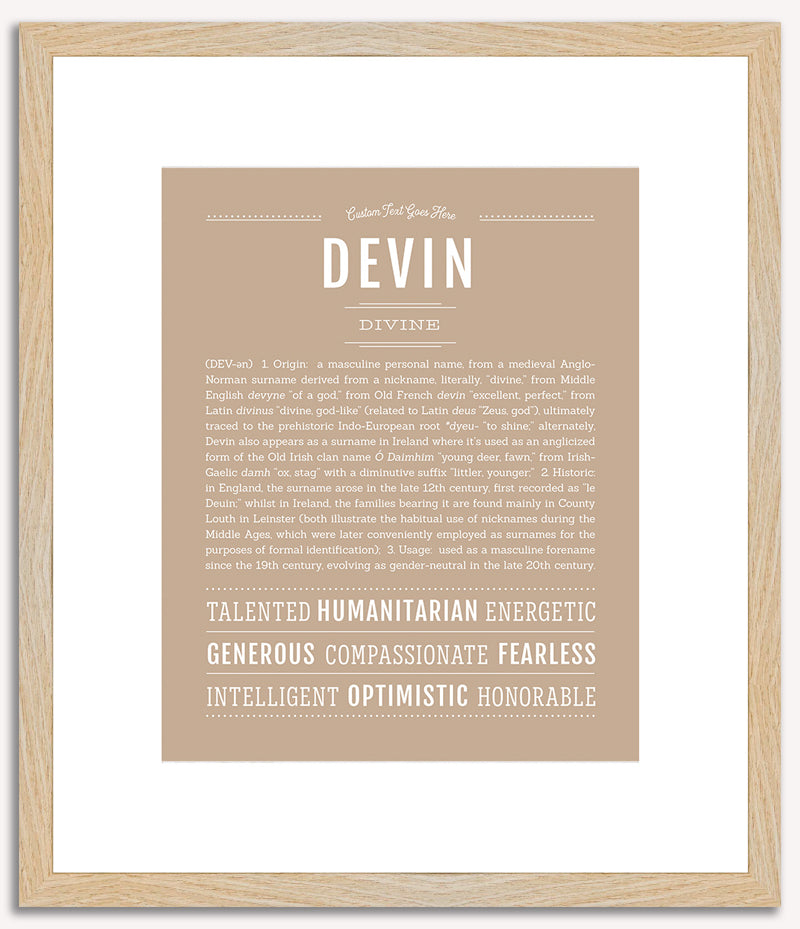 Devin (male) | Name Art Print