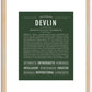 Devlin | Name Art Print