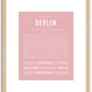 Devlin | Name Art Print