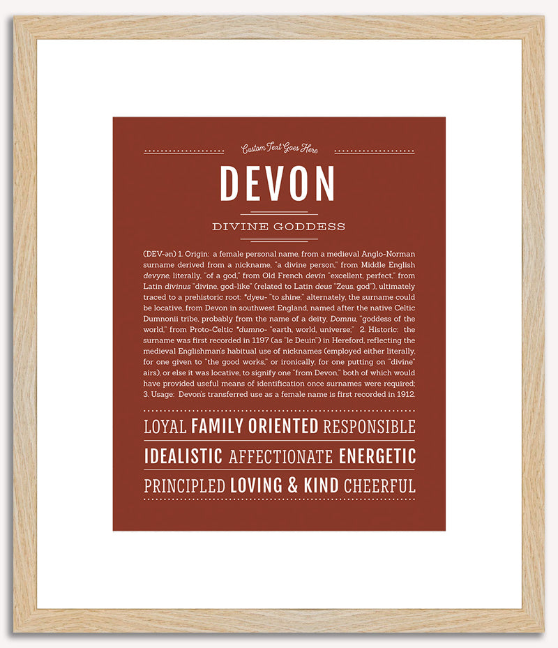 Devon (female) | Name Art Print