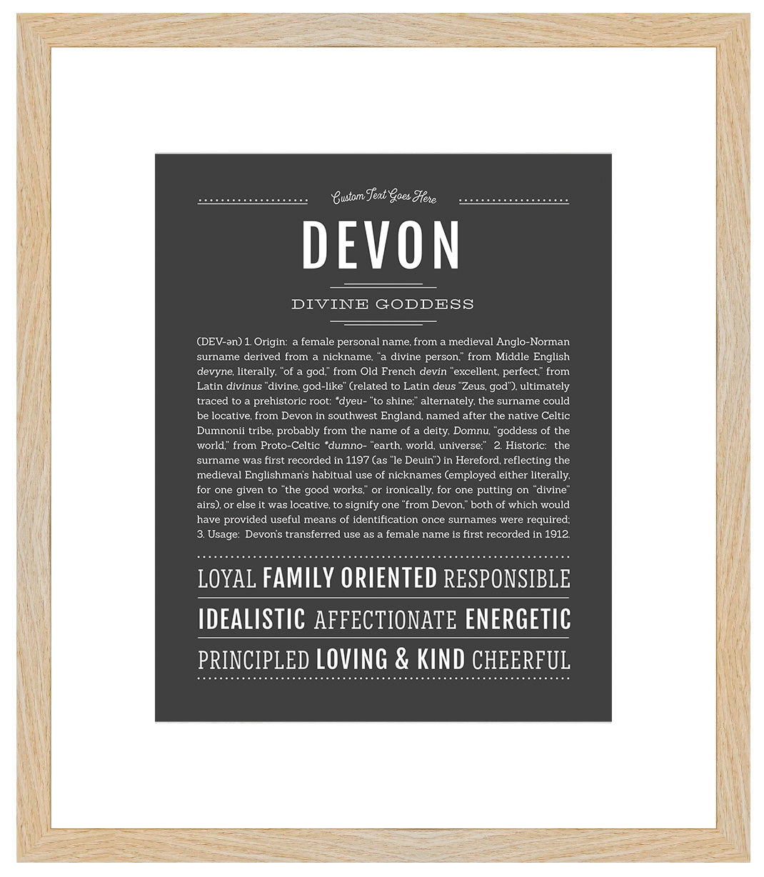 Devon (female) | Name Art Print