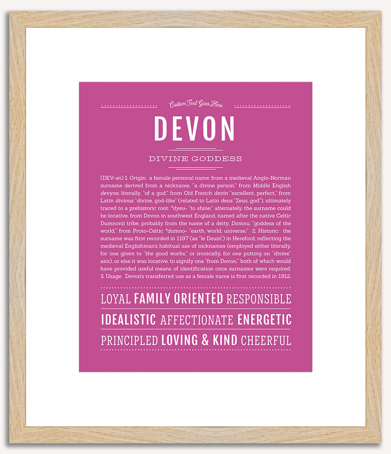 Devon (female) | Name Art Print