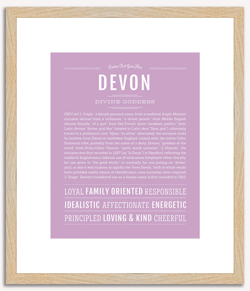 Devon (female) | Name Art Print