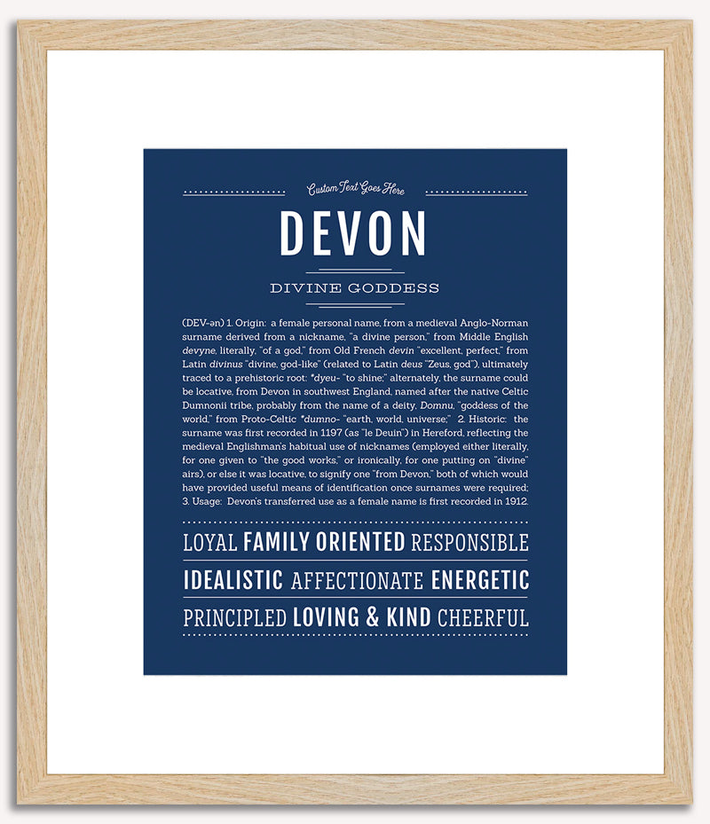 Devon (female) | Name Art Print