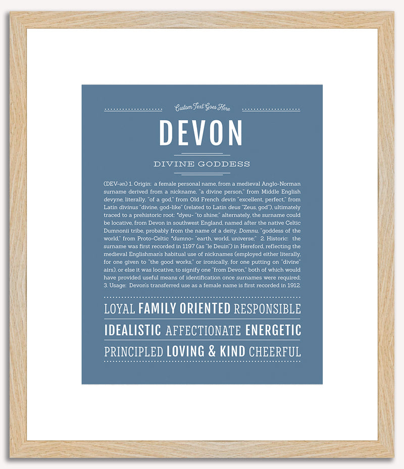 Devon (female) | Name Art Print