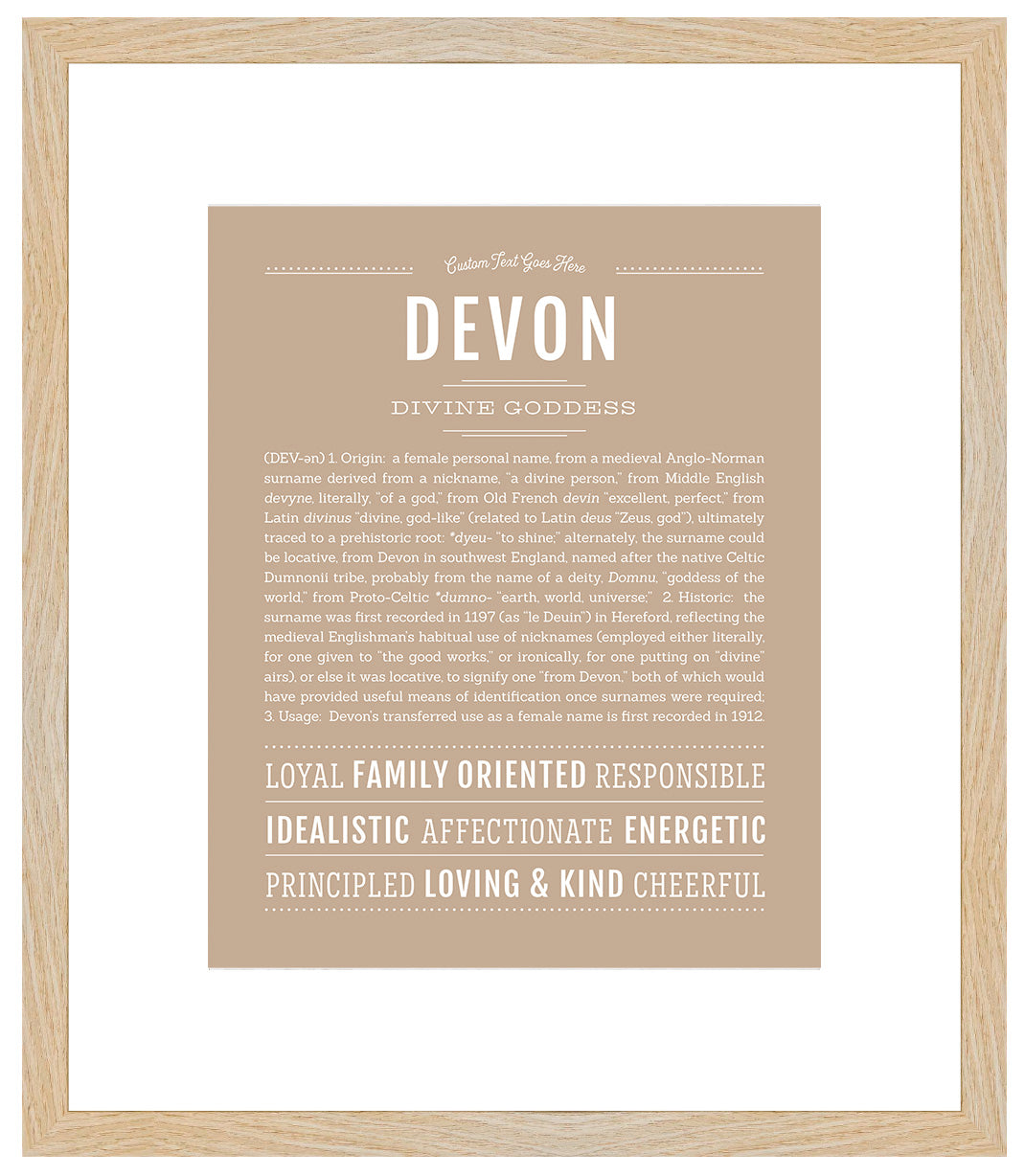 Devon (female) | Name Art Print