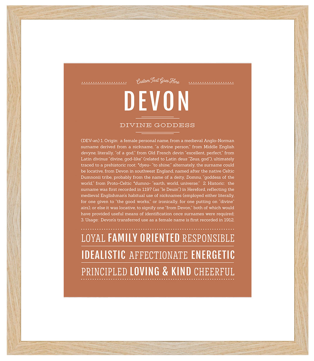 Devon (female) | Name Art Print