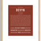 Devyn (female) | Name Art Print