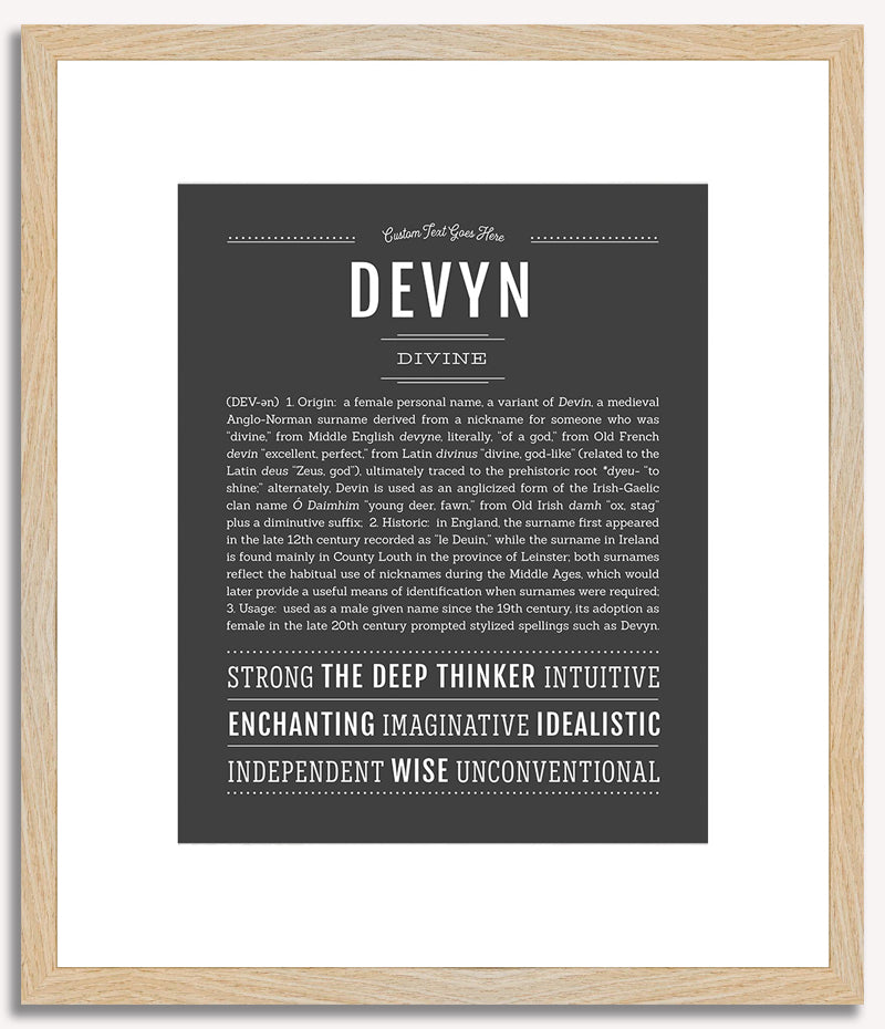 Devyn (male) | Name Art Print