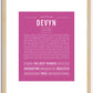 Devyn (female) | Name Art Print