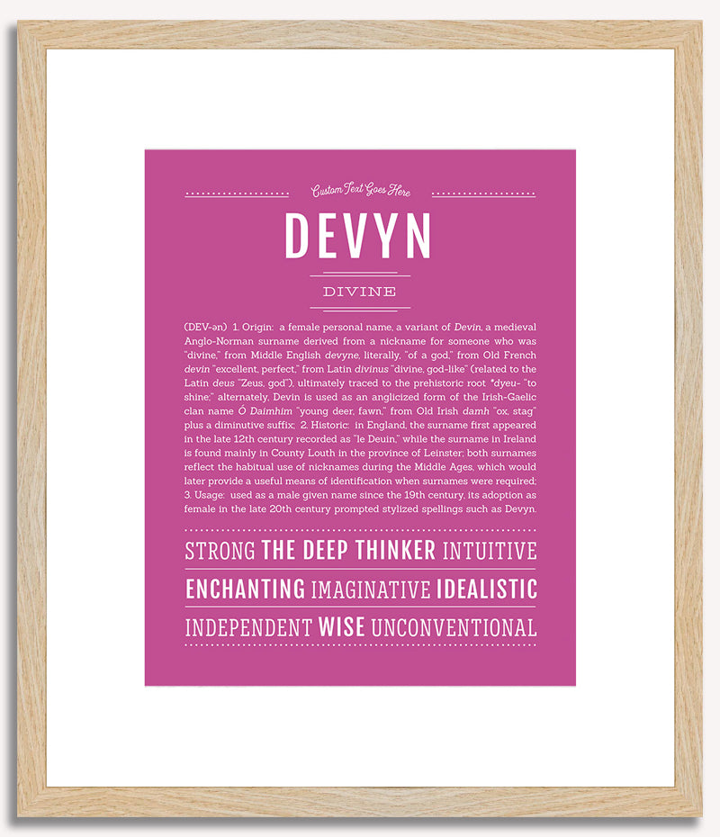 Devyn (female) | Name Art Print