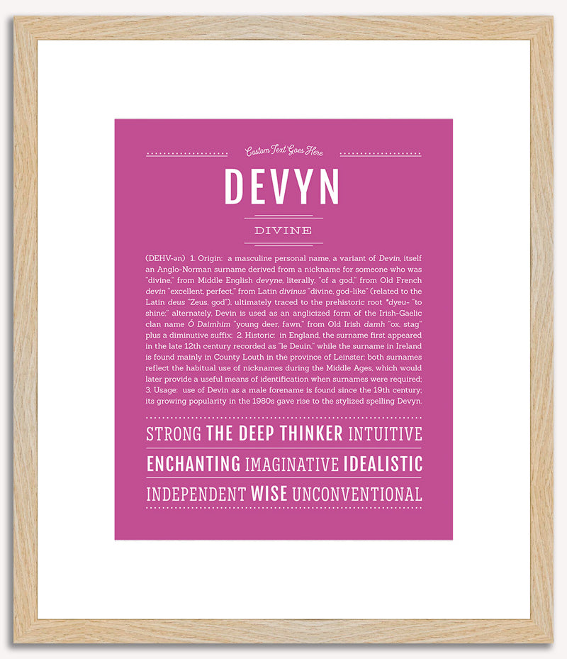 Devyn (male) | Name Art Print