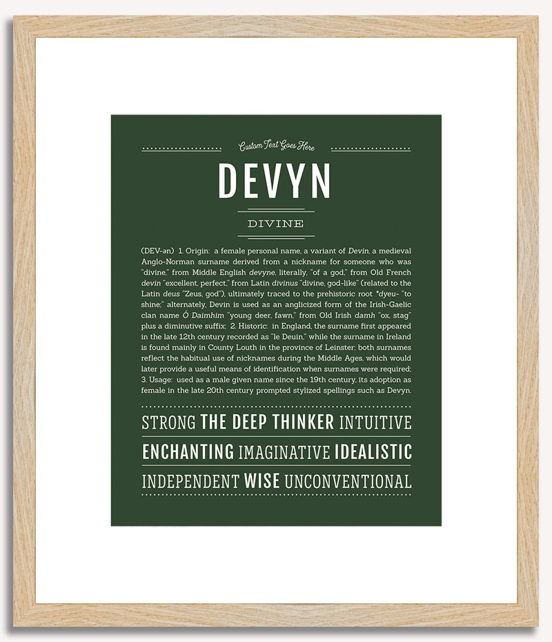 Devyn (female) | Name Art Print