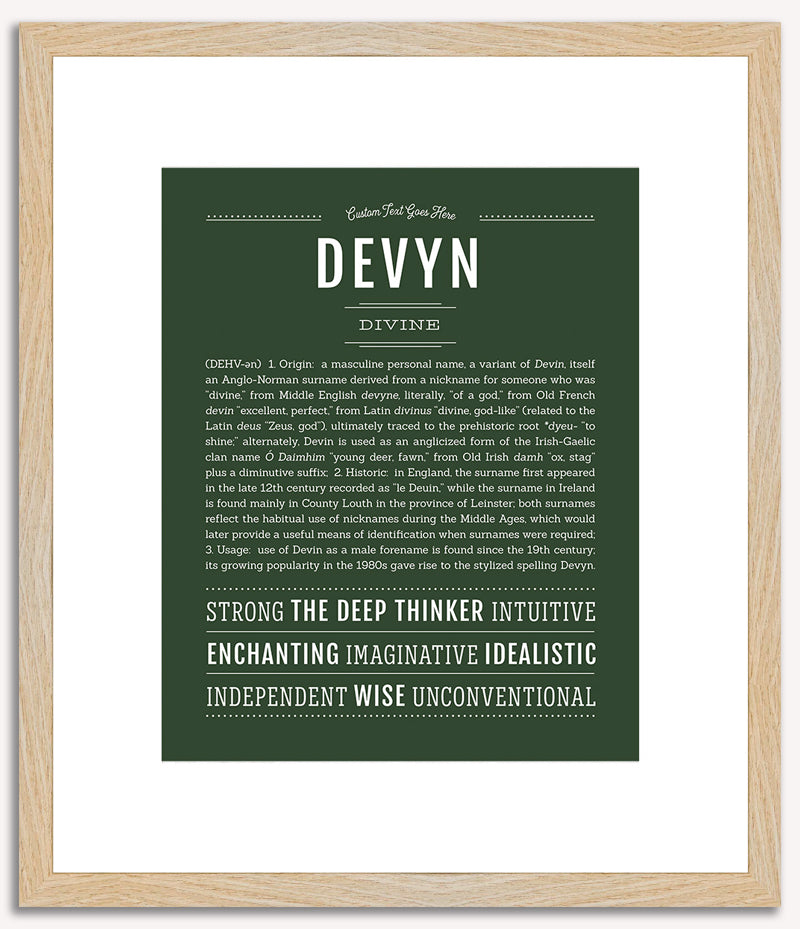 Devyn (male) | Name Art Print