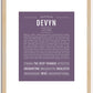 Devyn (female) | Name Art Print