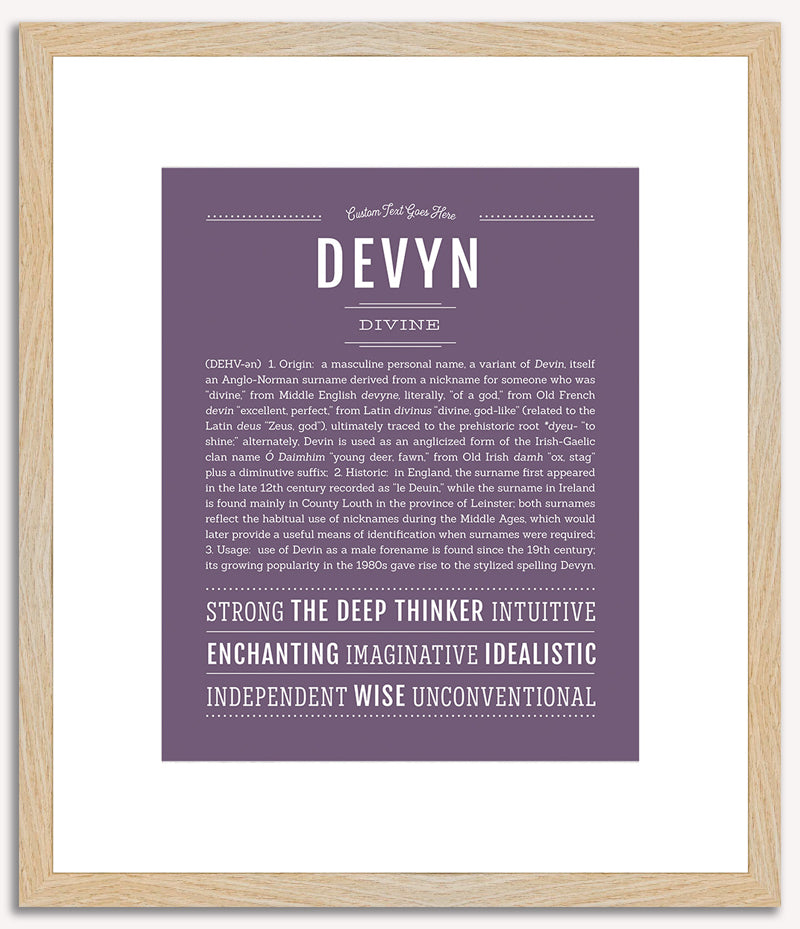 Devyn (male) | Name Art Print