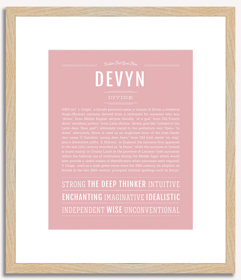 Devyn (female) | Name Art Print