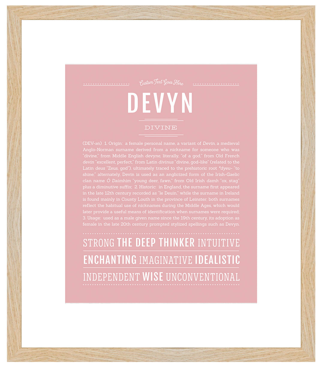 Devyn (male) | Name Art Print