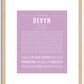 Devyn (female) | Name Art Print