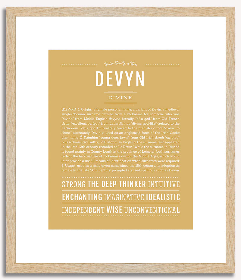 Devyn (female) | Name Art Print