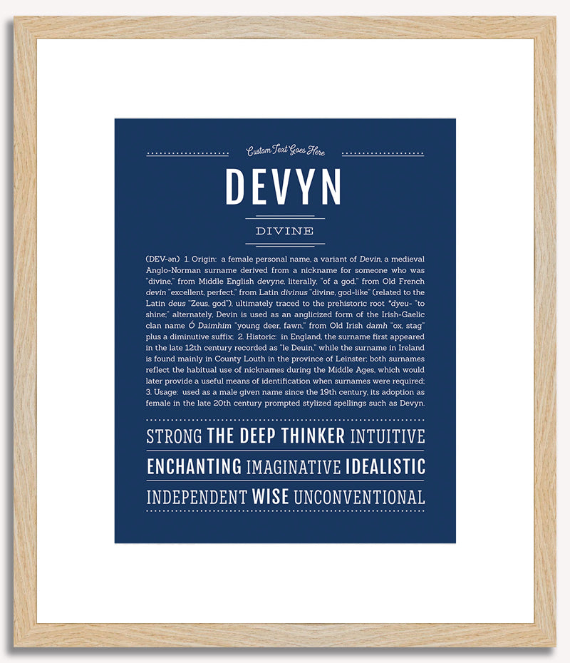 Devyn (female) | Name Art Print