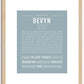 Devyn (female) | Name Art Print