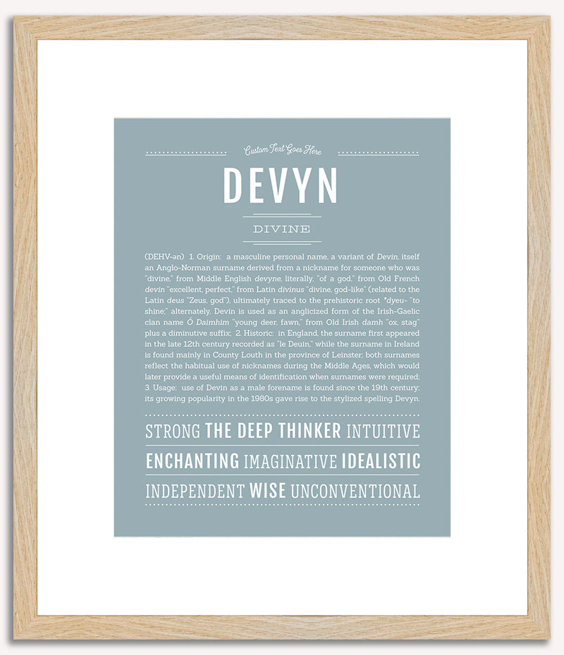 Devyn (male) | Name Art Print