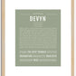 Devyn (female) | Name Art Print