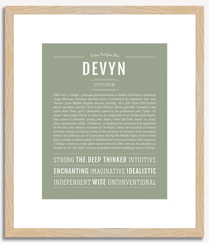 Devyn (female) | Name Art Print