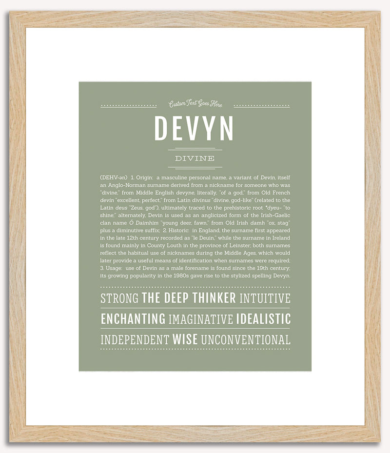 Devyn (male) | Name Art Print