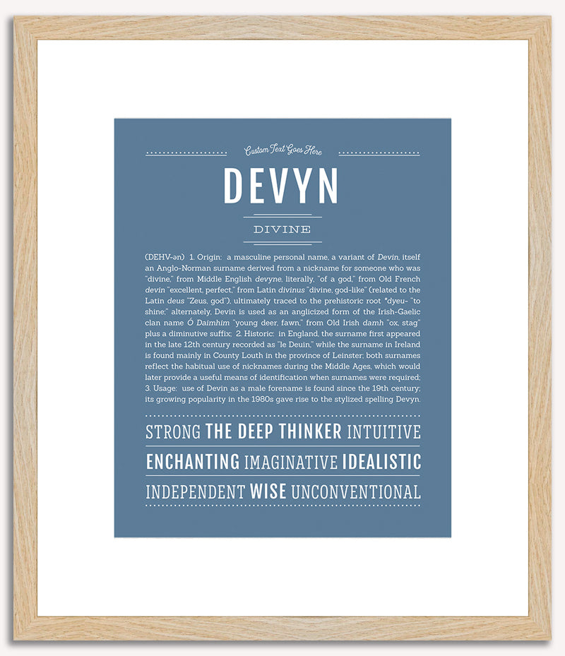 Devyn (male) | Name Art Print