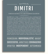 Dimitre Dimitri Personalized Name Meaning Art Prints – Name Stories