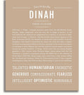 Dinah Personalized Name Meaning Art Prints – Name Stories
