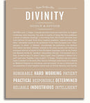 Divinity Personalized Name Meaning Art Prints – Name Stories