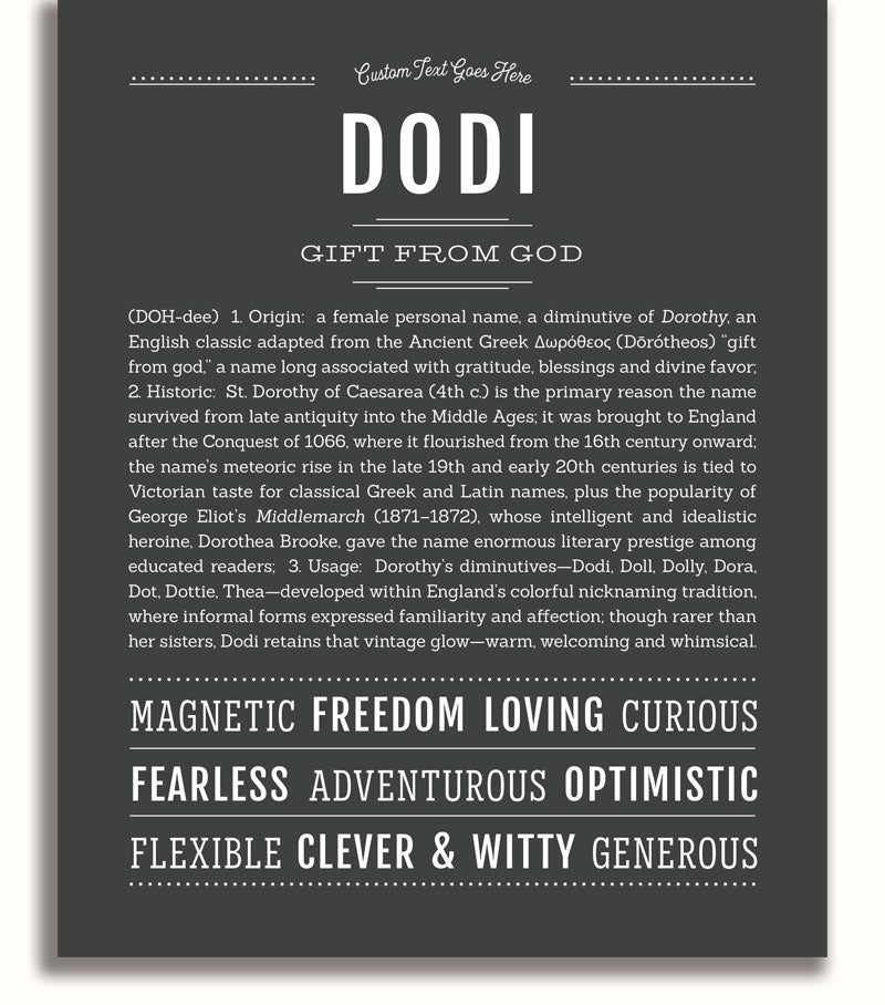 Doding Name Dodi | Name Art Print – Name Stories