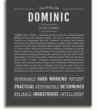 Dominic | Name Art Print – Name Stories