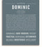 Dominic Personalized Name Meaning Art Prints – Name Stories