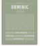 Dominic Personalized Name Meaning Art Prints – Name Stories