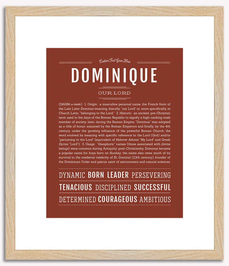 Dominique (male) | Name Art Print