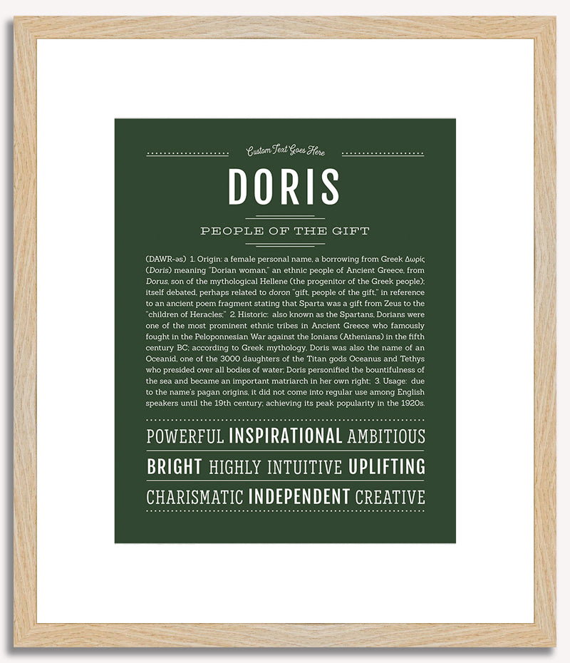 Doris Personalized Name Meaning Art Prints – Name Stories